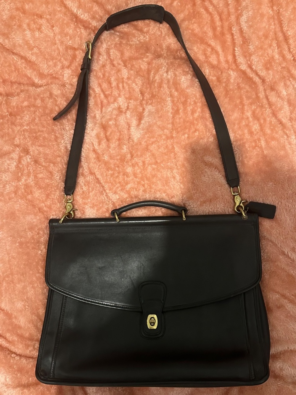 Authentic Vintage Coach Beekman 5266 Black Leather Briefcase Laptop Bag U